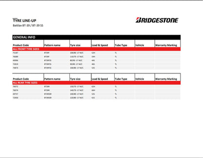 Bridgestone Battlax BT-39