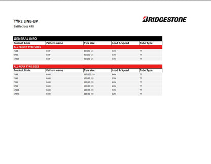 Bridgestone Battlecross X40