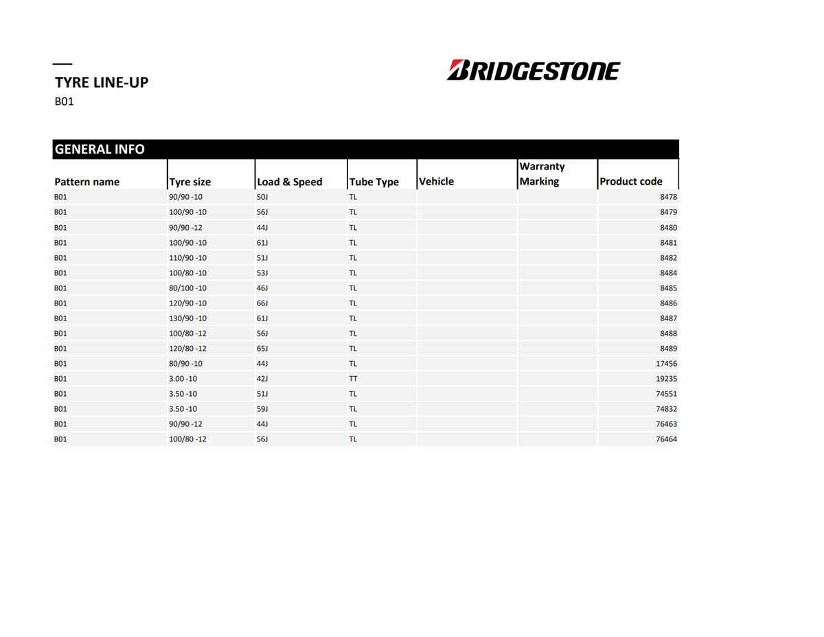Bridgestone Hoop B01