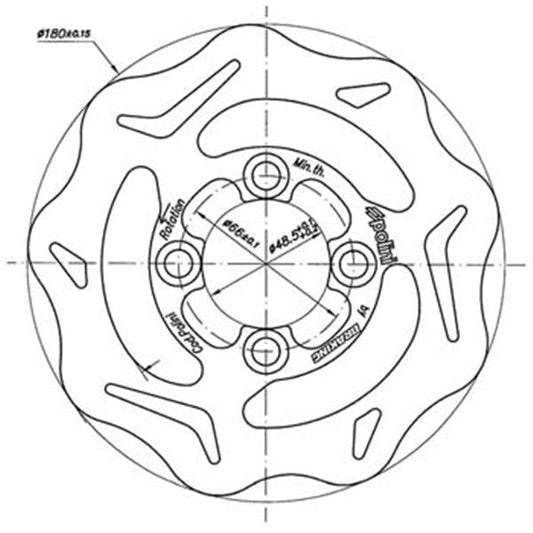 Bremsscheibe Polini 175.0012 passend für MBK und Yamaha
