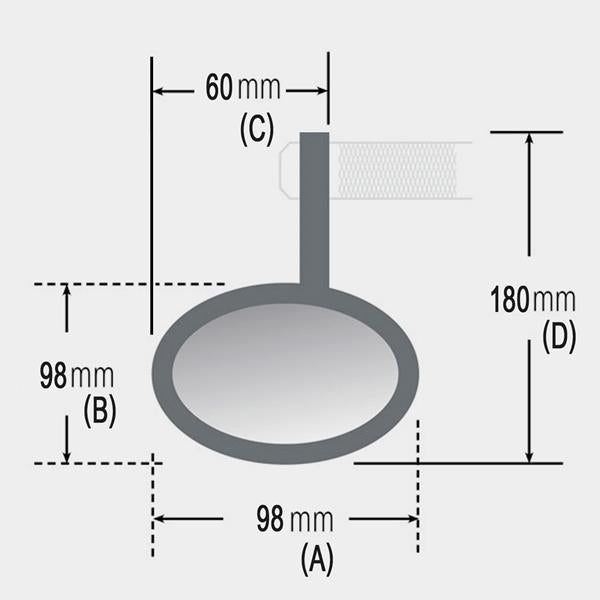 Spiegel Conero "e" schwarz 22mm