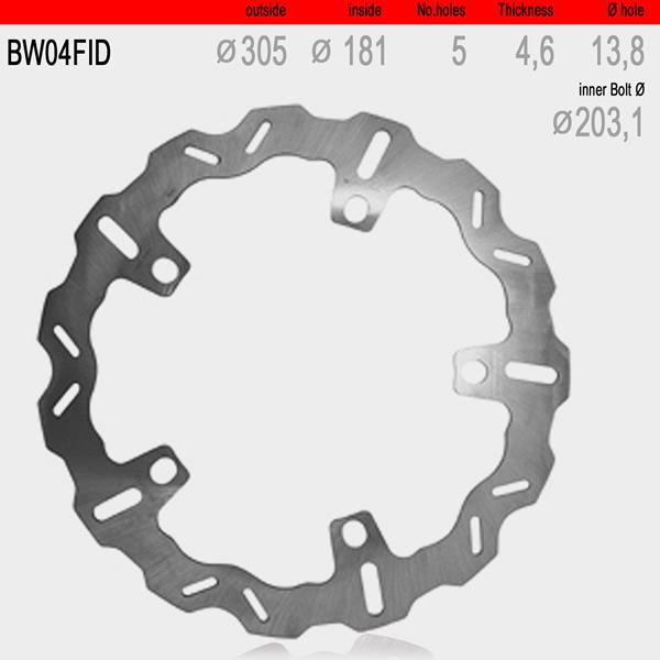 Bremsscheibe vorne WAVE fix BW04FID passend für BMW und Ducati