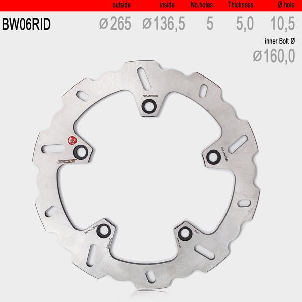 Bremsscheibe hinten WAVE fix BW06RID passend für BMW