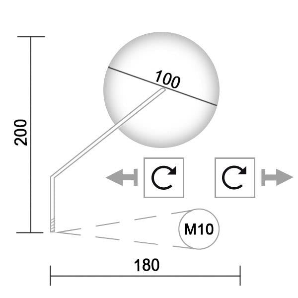 Spiegel universal chrom rund kurz