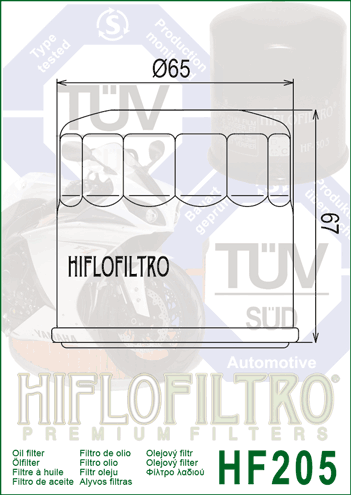 HifloFiltro HF205 Ölfilter passend für Yamaha