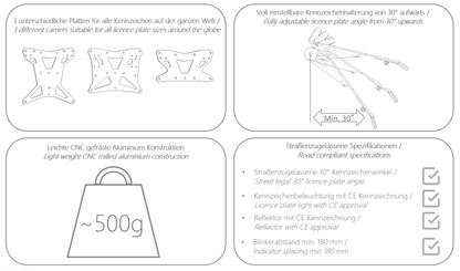 MG Biketech Kennzeichen halterung Aprilia