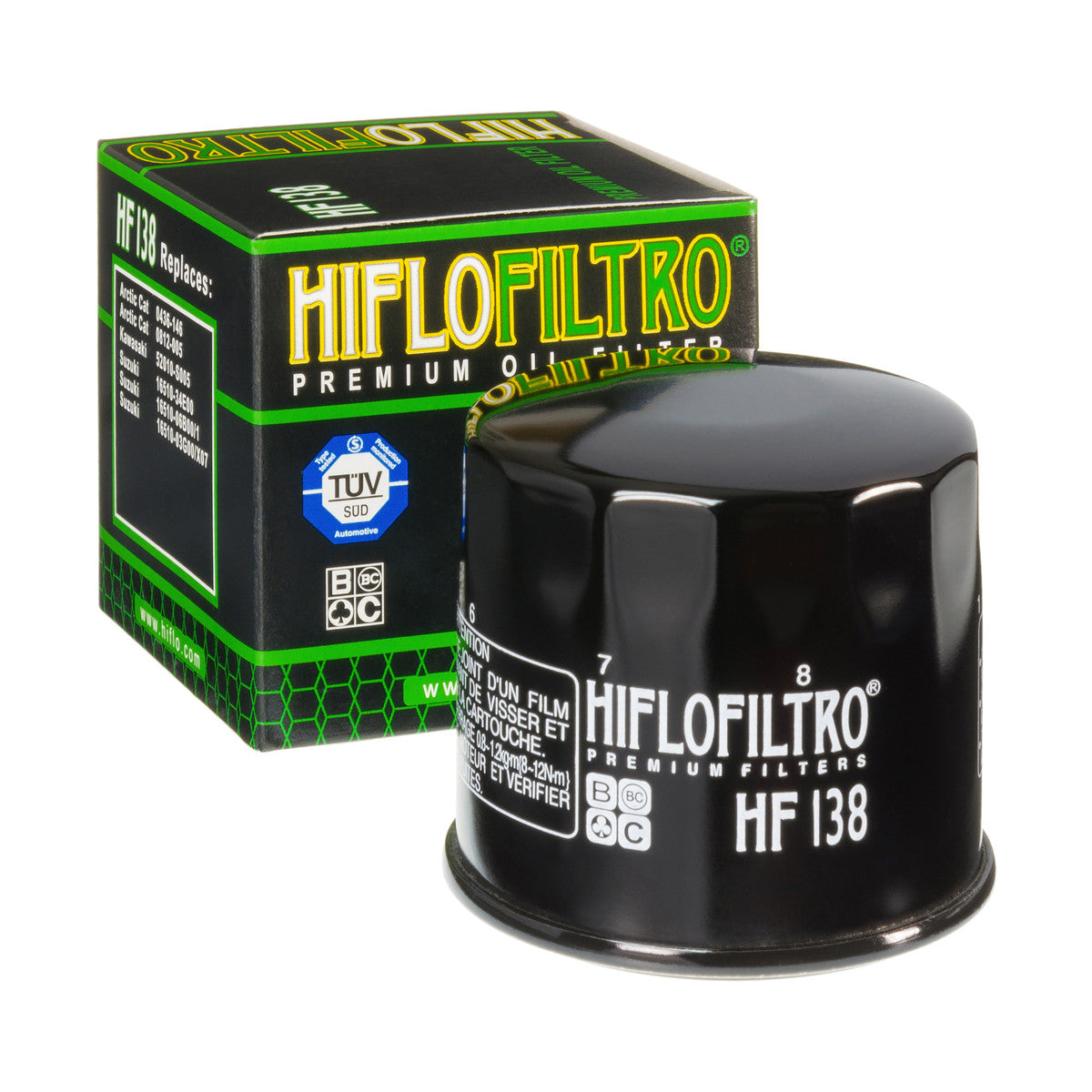 HifloFiltro HF138 Ölfilter passend für Kawasaki, Suzuki und Aprilia