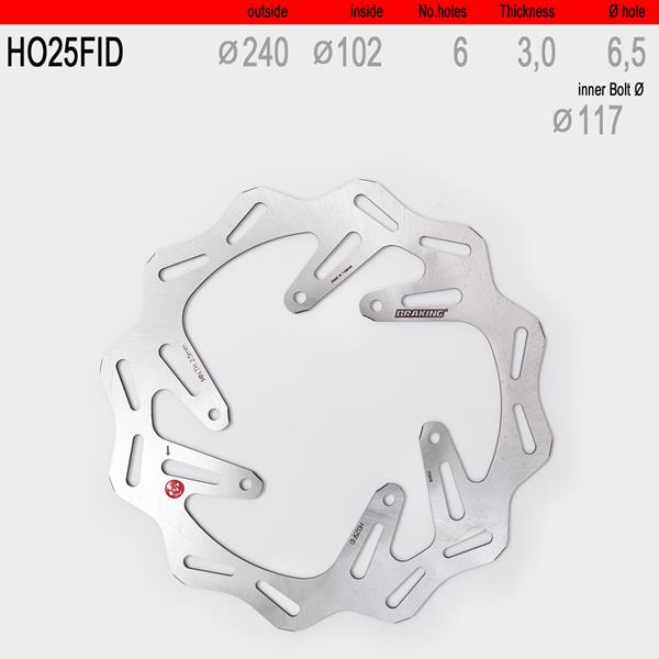 Bremsscheibe vorne WAVE fix HO25FID passend für HM und Honda
