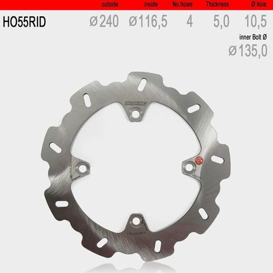 Bremsscheibe hinten WAVE fix HO55RID passend für Honda