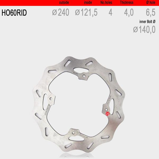 Bremsscheibe hinten WAVE fix HO60RID passend für HM, Honda und Husqvarna