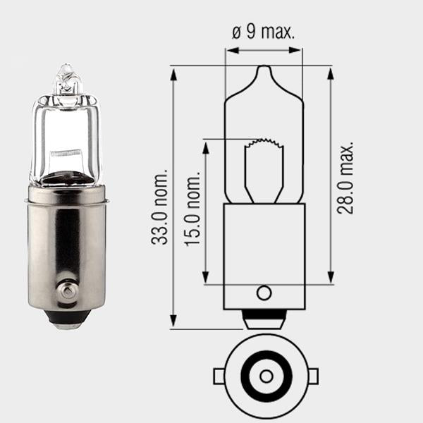 Halogenlampe 12V 20W BA9S