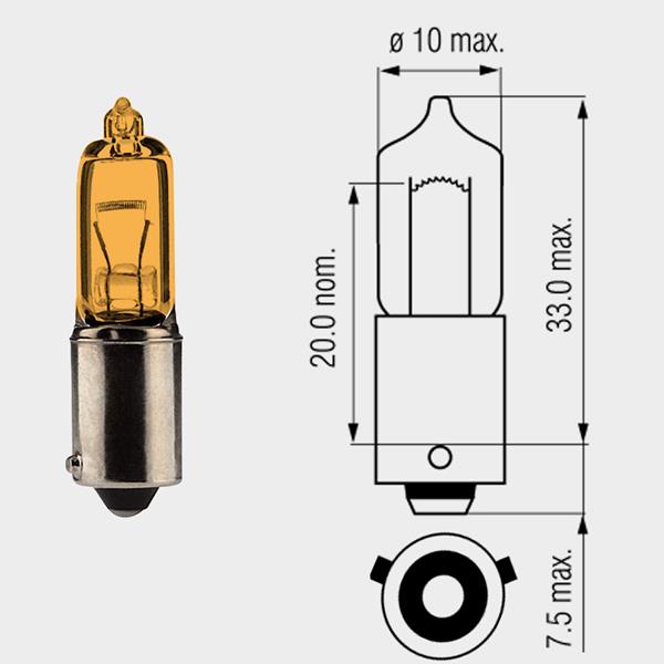Halogenlampe 12V 21W BAY9S Orange