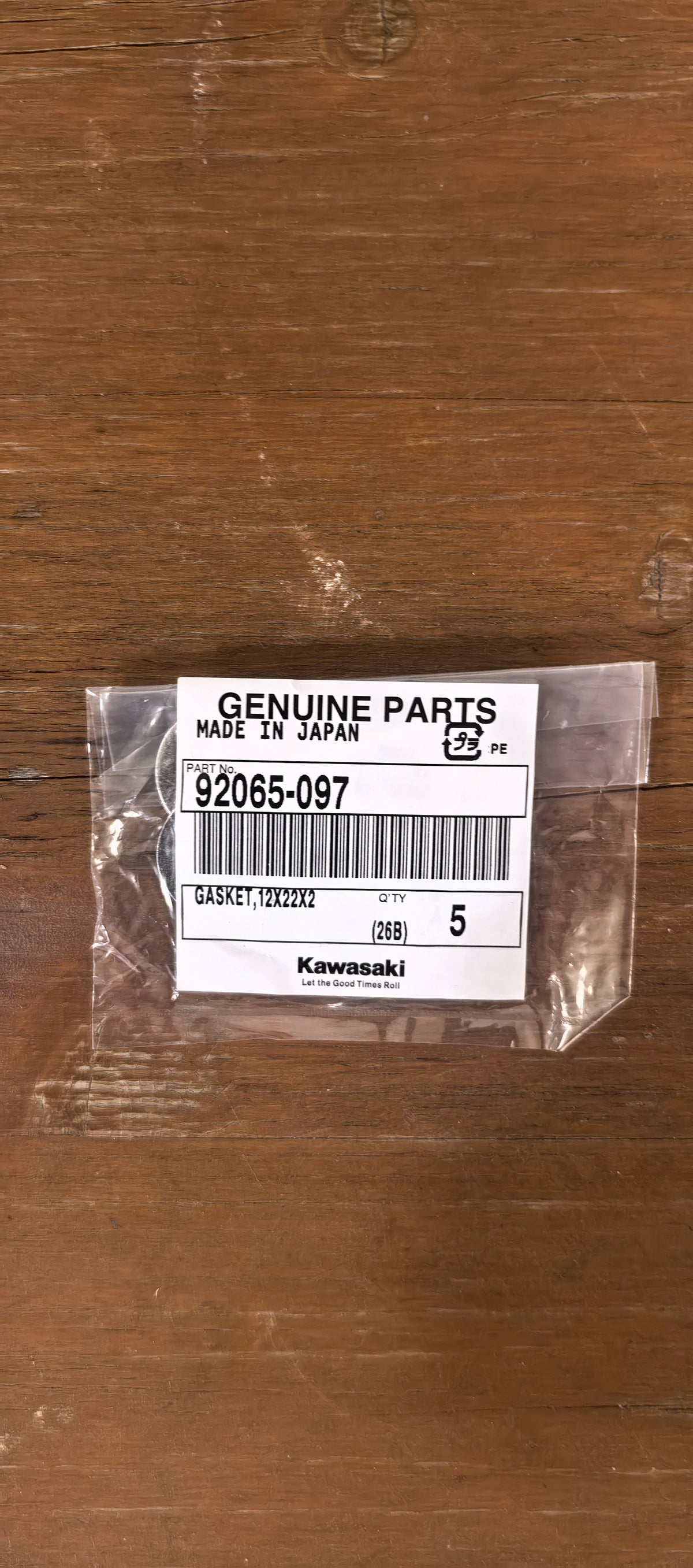 Kawasaki Original Drain Plug Gasket 92065097