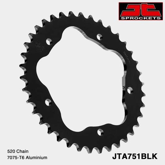 Alu Kettenrad JT JTA751.40BLK, 40 Zähne Teilung 520 schwarz