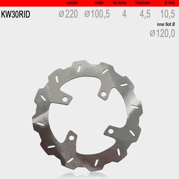Bremsscheibe hinten WAVE fix KW30RID passend für Kawasaki