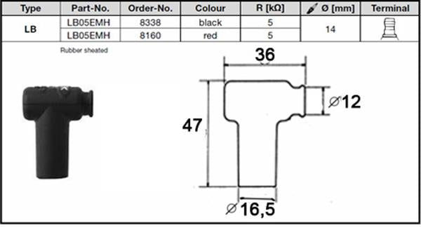 NGK Kerzenstecker LB05EMH rot