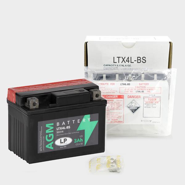 Landport Motorradbatterie LTX4L-BS 12V 3Ah AGM