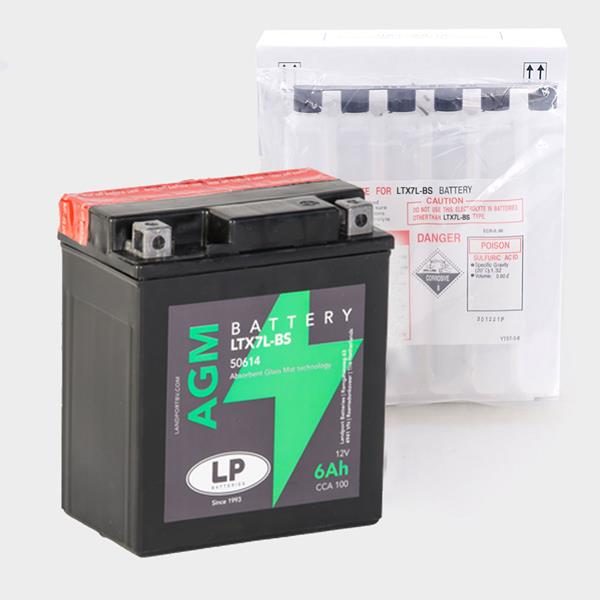 Landport Motorradbatterie LTX7L-BS 12V 6Ah AGM