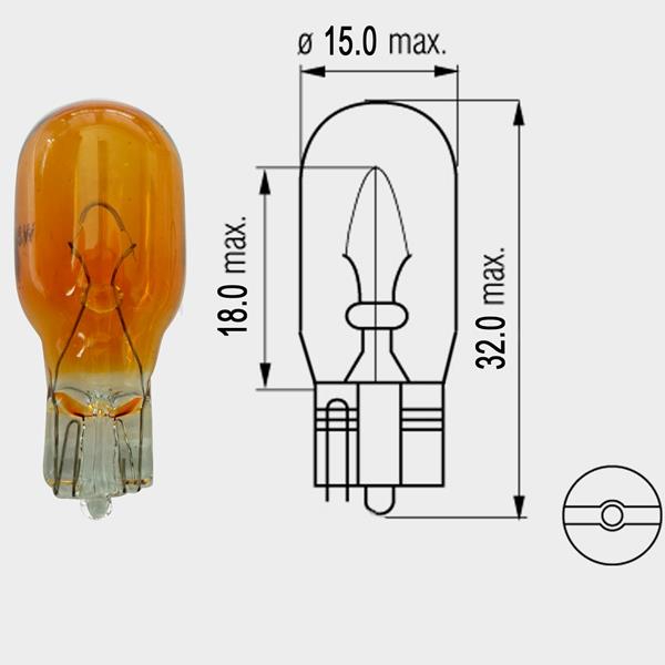 Lampe 12V 18W Glassockel 2,1x9,5 orange