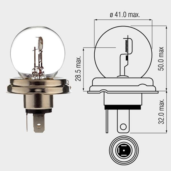 Lampe 6V 45/40W P45T