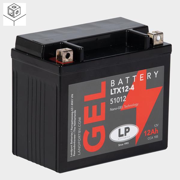 Landport Motorradbatterie LTX12-4 12V 12Ah