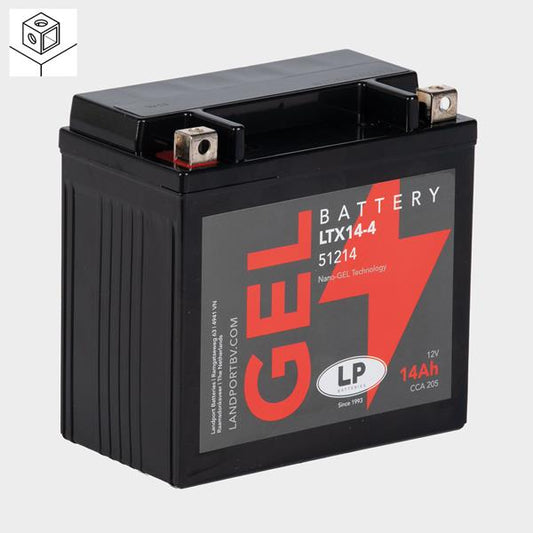 Landport Motorradbatterie LTX14-4 12V 12Ah