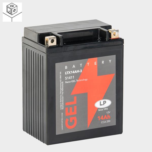 Landport Motorradbatterie LTX14AH-3 12V 14Ah