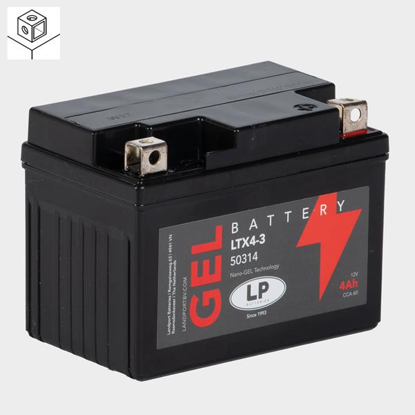 Landport Motorradbatterie LTX4-3 12V 3Ah