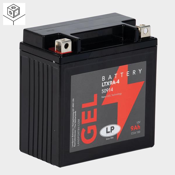 Landport Motorradbatterie LTX9A-4 12V 9Ah