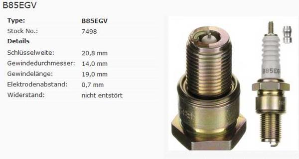 NGK Zündkerze B85EGV passend für KTM