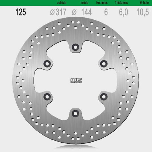 Bremsscheibe NG125 passend für Honda, Kymco und Triumph