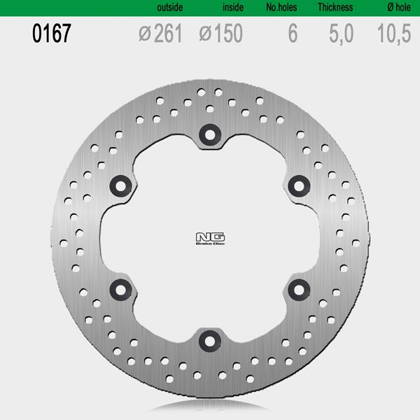 Bremsscheibe NG167 passend für Kawasaki