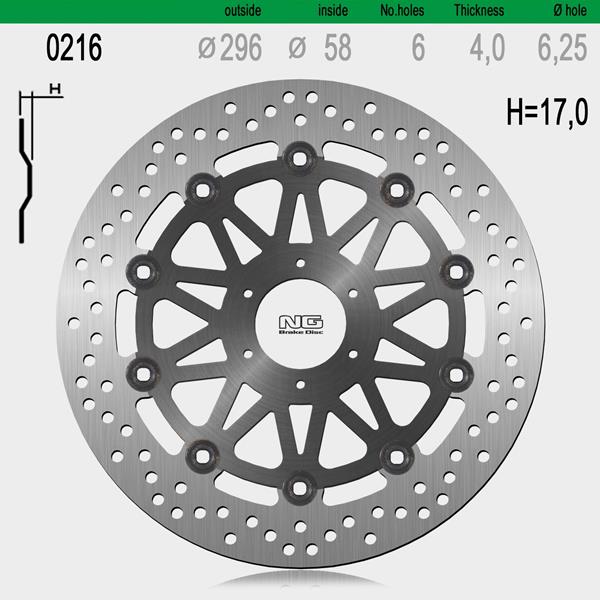 Bremsscheibe NG216 passend für Honda