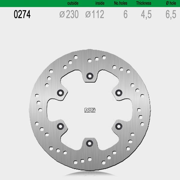 Bremsscheibe NG274 passend für Aprilia und Yamaha