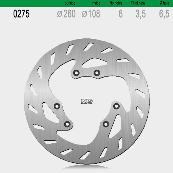Bremsscheibe NG275 passend für Motorhispania und Peugeot