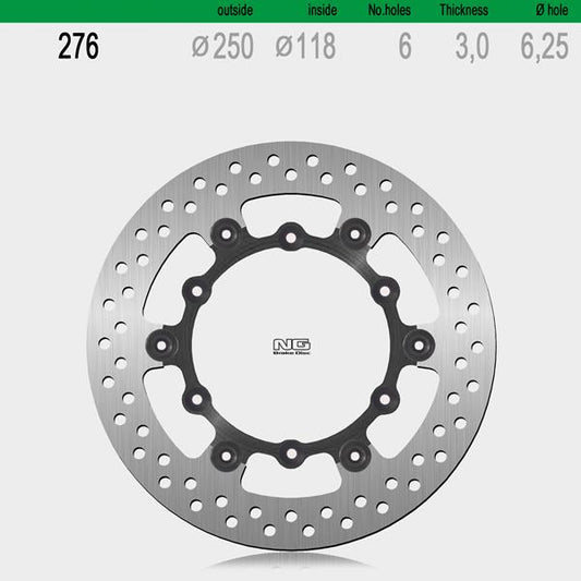 Bremsscheibe NG276 passend für Kawasaki, Suzuki und Yamaha