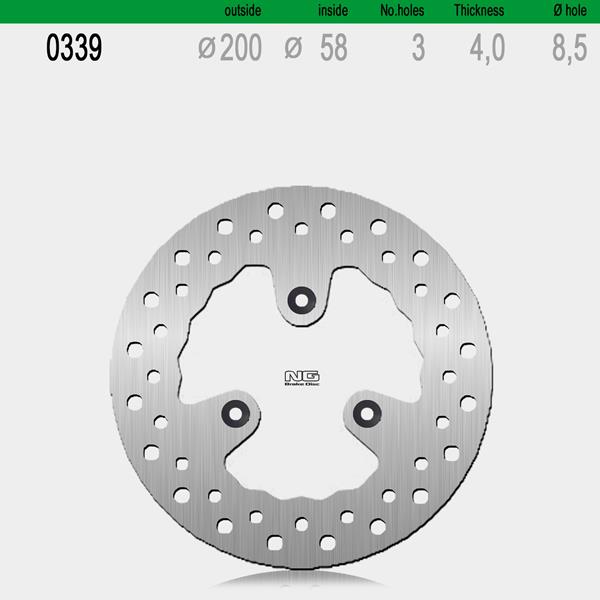 Bremsscheibe NG339 passend für Malaguti