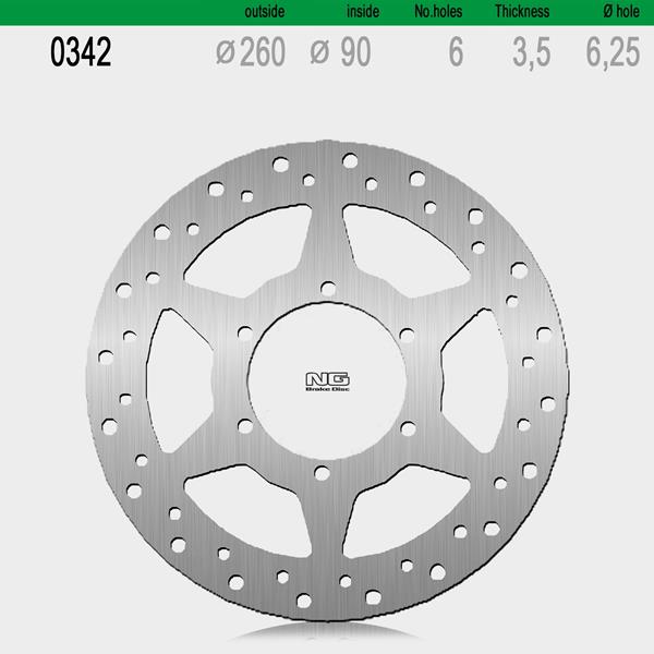 Bremsscheibe NG342 passend für Beta, Motorhispania und Peugeot