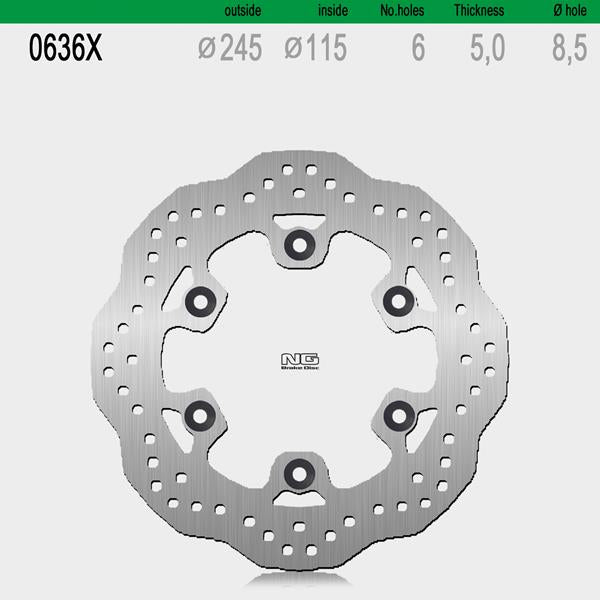Bremsscheibe NG636X passend für Ducati, Laverda und Yamaha