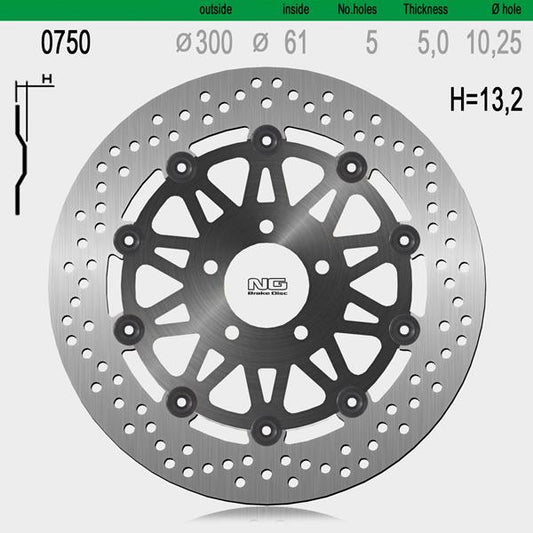 Bremsscheibe NG750 passend für Kawasaki