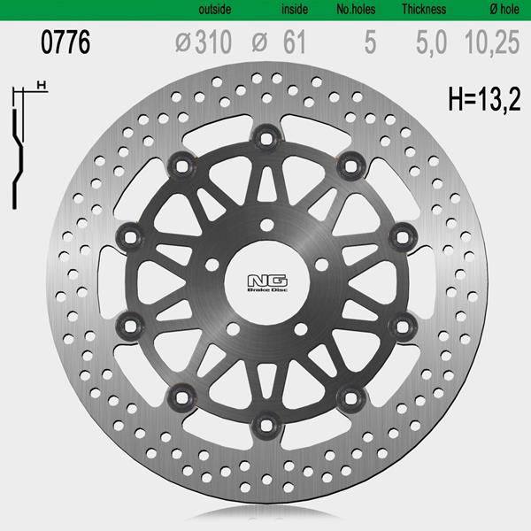 Bremsscheibe NG776 passend für Kawasaki