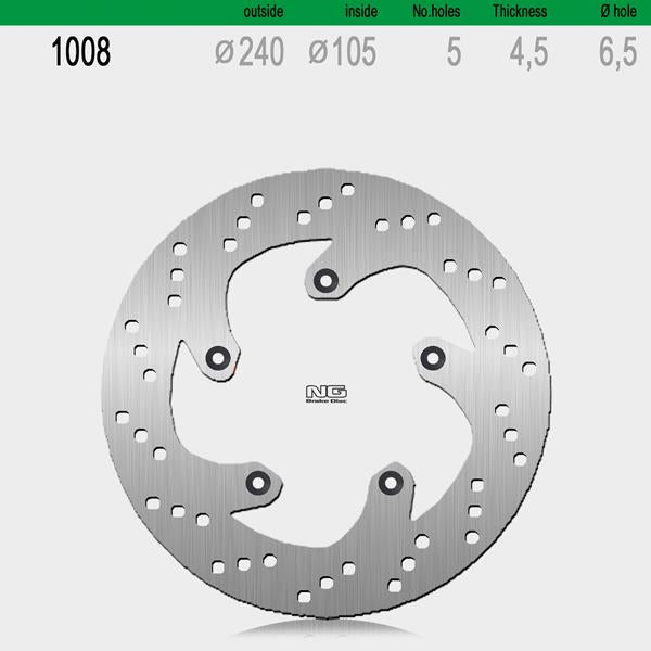 Bremsscheibe NG1008 passend für Aprilia