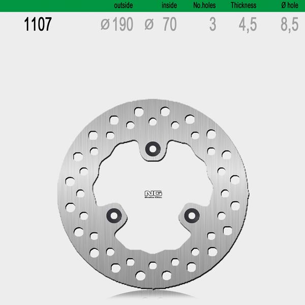 Bremsscheibe NG1107 passend für Aprilia