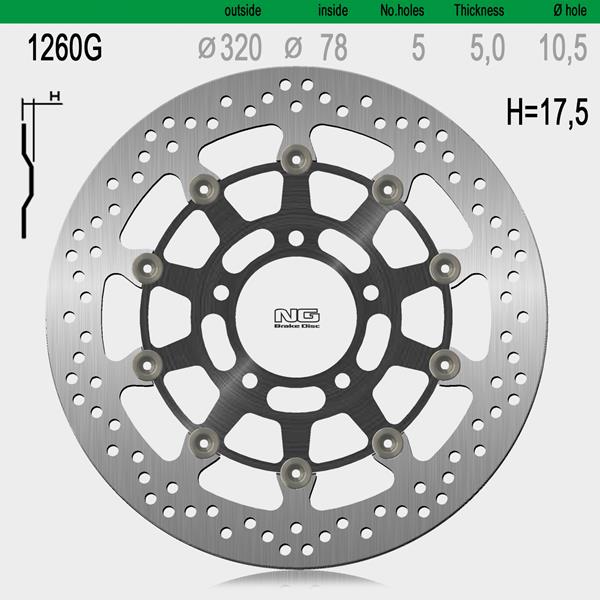 Bremsscheibe NG1260 passend für Triumph