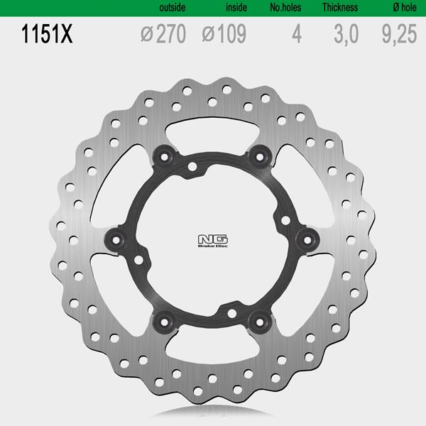 Bremsscheibe NG1151X passend für Kawasaki