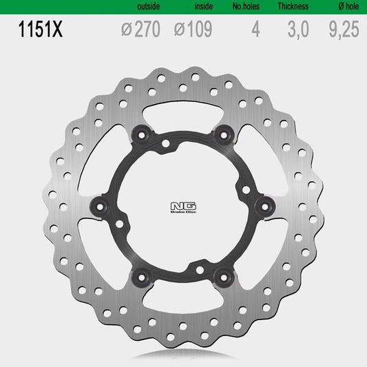 Bremsscheibe NG1151X passend für Kawasaki