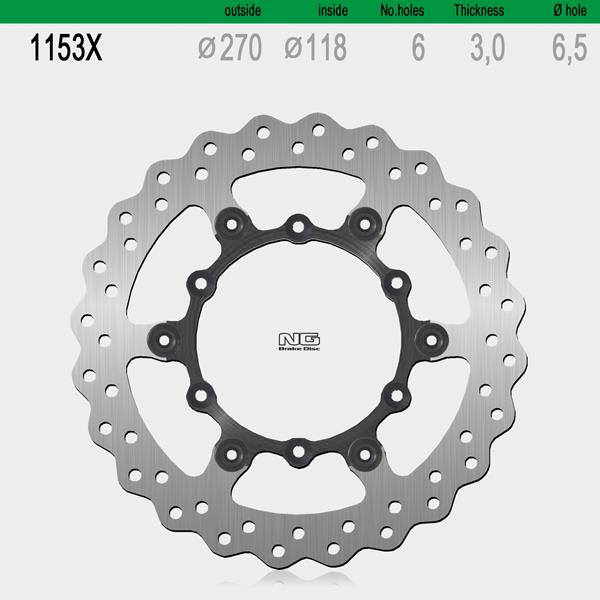 Bremsscheibe NG1153X passend für Yamaha