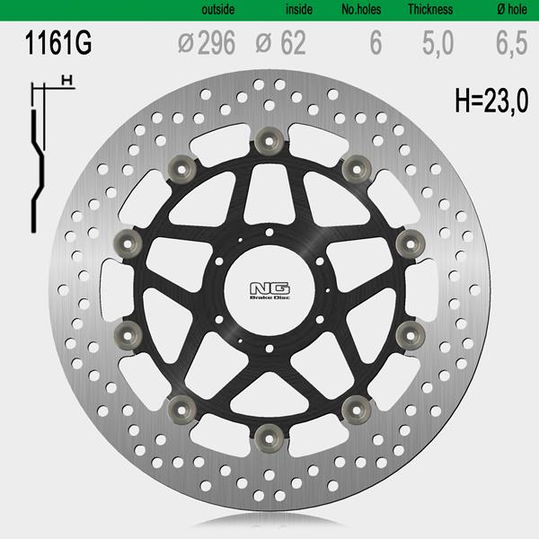 Bremsscheibe NG1161G passend für Honda