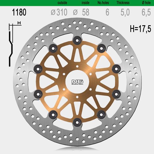 Bremsscheibe NG1180X passend für Honda