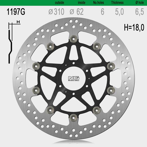 Bremsscheibe NG1197G passend für Honda